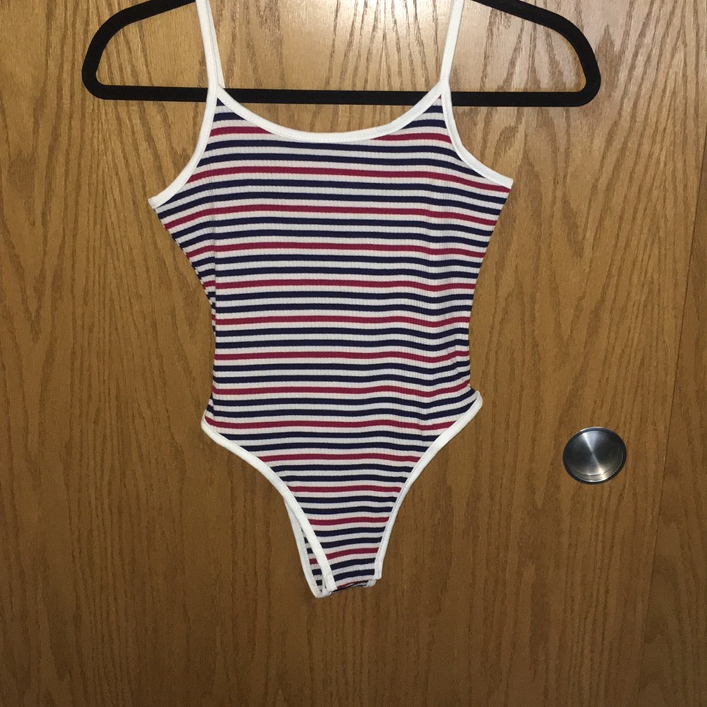 Striped one-piece tank